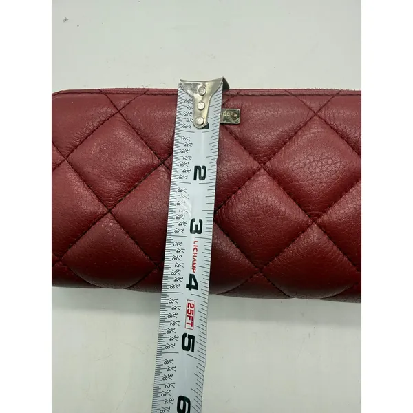 Kate Spade Burgundy Quilted Leather Natalia Zip Around Wallet - Image 7