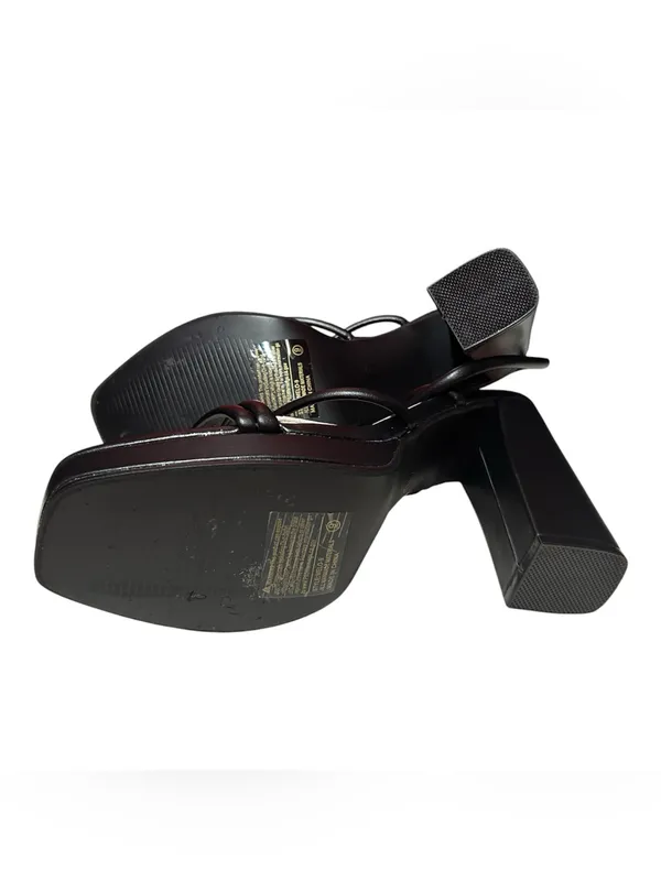 Unilady Melo black trendy modern strappy platform chunky block heel square toe - Image 7