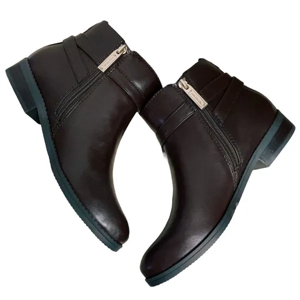Womens‎ Tommy Hilfiger Faux Leather Side Zip Ankle Boots 7M - Image 11