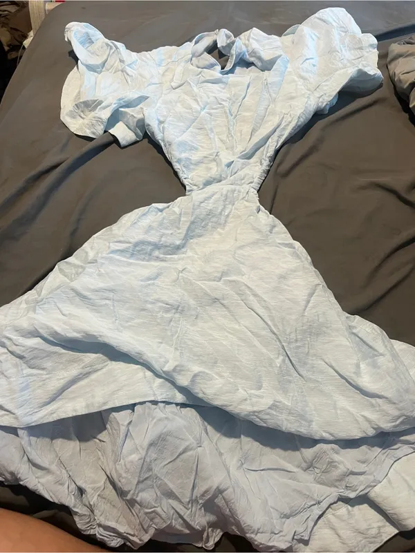 Tularosa Light Blue Flutter Sleeve Fit-and-Flare Dress - Image 4