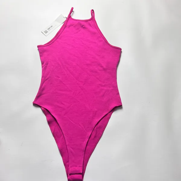 Zara Women's High Neck Pink Thin Strap Bodysuit Sz S - Image 12