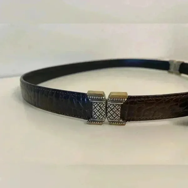 Brighton Vintage Western Women's Dark Brown Leather Belt Size‎ M/L 32 - Image 5