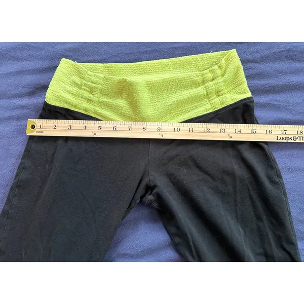 Rubber Doll Womens Flare Yoga Pants Neon Yellow Smocked Waist Athletic Trousers - Image 9