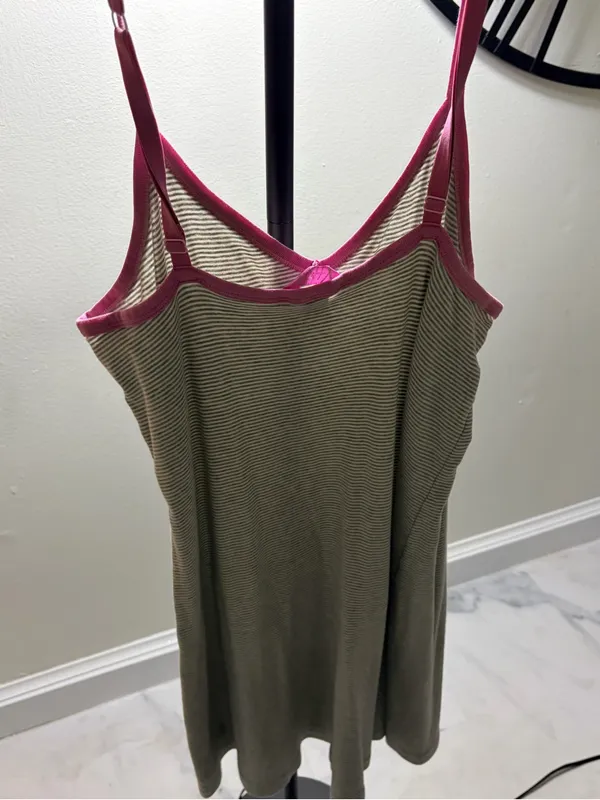 PINK Victoria's Secret Grey Striped Cami with Pink Trim - Image 7