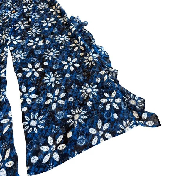 Bleu Rod Beattie Split Leg Swimsuit Coverup Pants Sheer Beach Floral Ruffle Med - Image 13