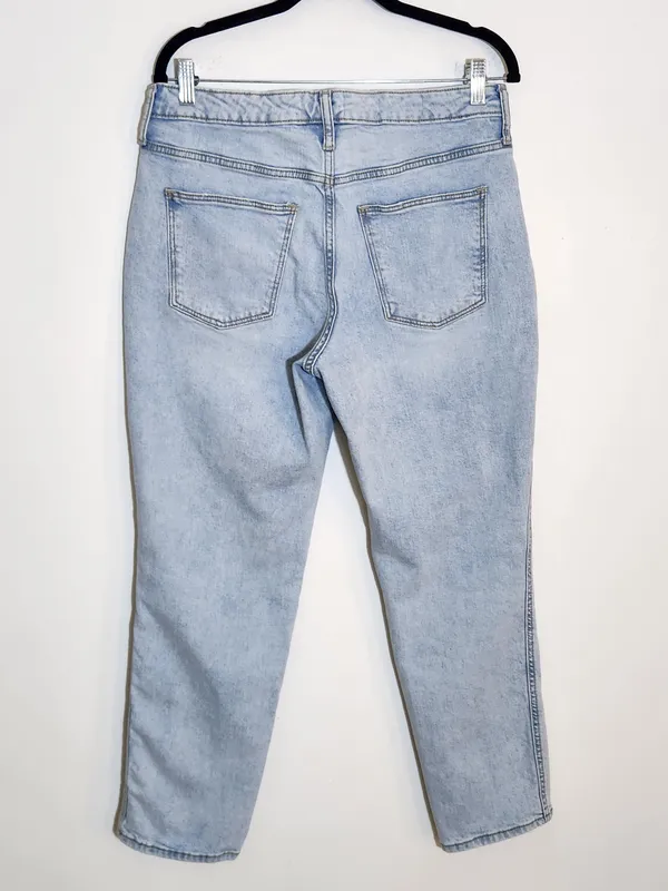 Universal Thread Light Wash High Rise Slim Straight Ankle Jeans Size 12 Flaw - Image 5