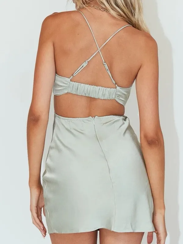 NEW Princess Polly Jemma Dress Mini Sage Green plus size US 20/AU 24 Silky Open - Image 3