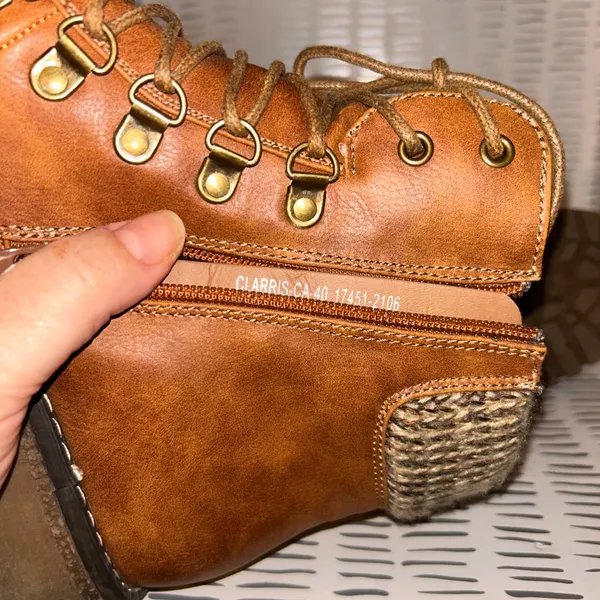 Patrizia Women's Clarris Brown Lace Up Zip‎ Combat Boots Knit Collar Size 40 9 - Image 7