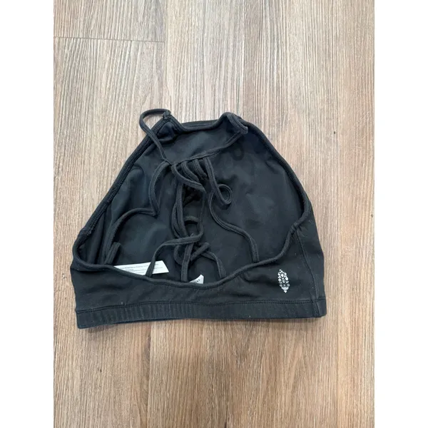 FP Movement Women Black High Neck Lace Up Back Sports Bra Size S OB562235 - Image 3