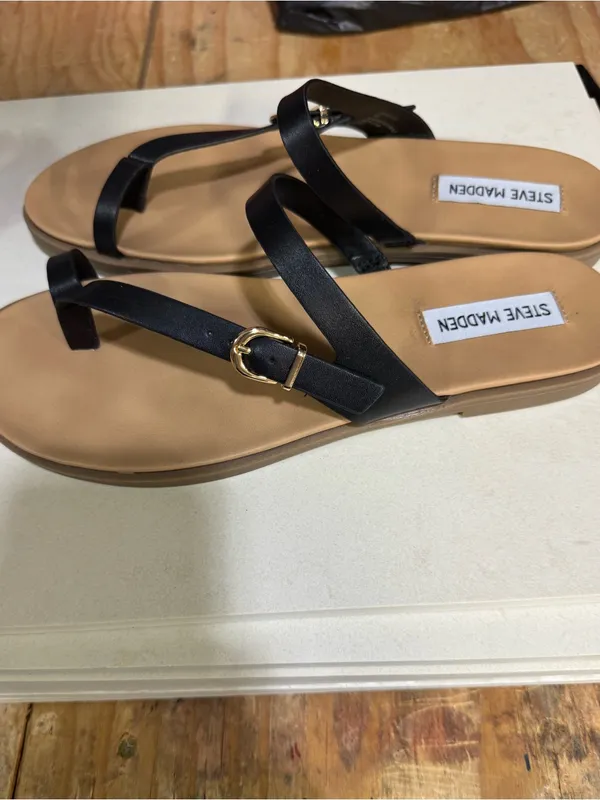 Steve Madden Kally Sandal Black Women’s Size 10 New Ring Toe Sandal - Image 4