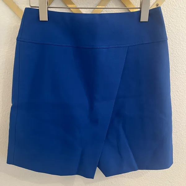 NWT J Crew Crossover A Line Wrap Skirt Blue 2 - Image 3