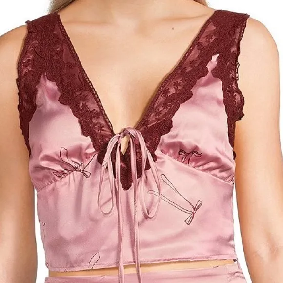 Chic Pink and Burgundy‎ Lace Chemise - Image 5
