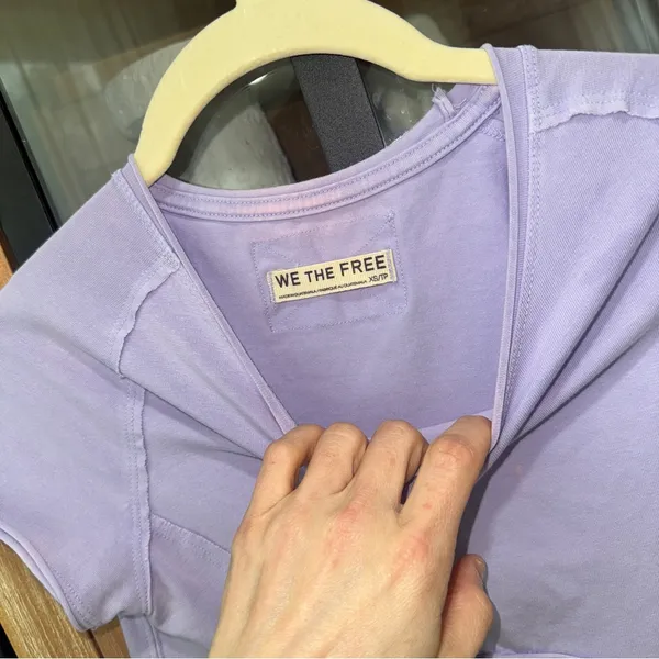 Free People Protagonist Cropped Cap sleeve tee lilac lavender we the free - Image 3