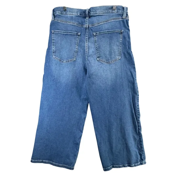 Banana Republic Cropped Wide Leg Jeans Women 32 Medium Wash Denim Modern Classic - Image 3