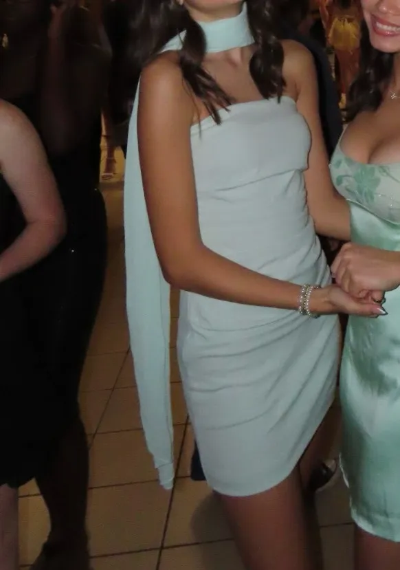 Sage green strapless mini dress, worn once. #formal #eveningwear #homecoming - Image 2
