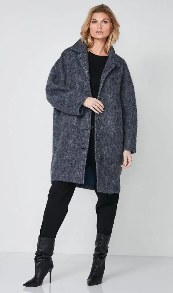 Nü Denmark Ragna Wool Blend Jacket Classic Navy Mix Womens Size Small Blue - Image 2