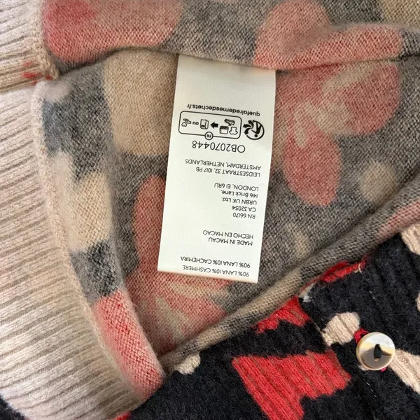 NWT!! FREE PEOPLE Nocturnal Patterned Cardi Black Retro Combo Hearts Floral XS - Image 13