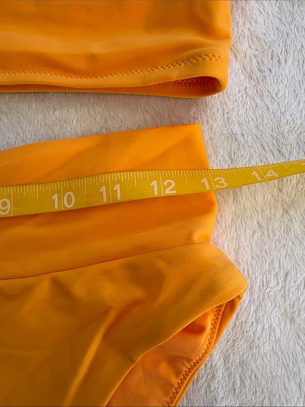 Aerie size large High-Waist Halter Bikini Set - Bright Orange - Image 3