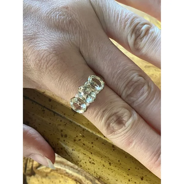 Natural Yellow Labradorite Sterling Silver Ring Size 10 Gold - Image 3