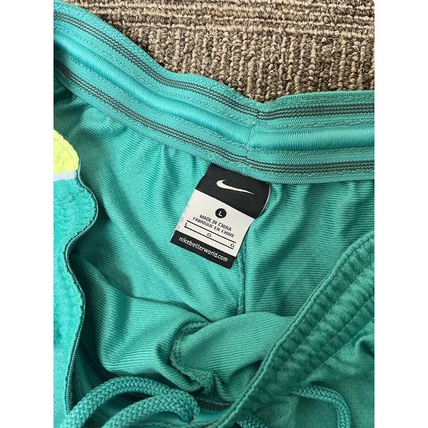 Nike Sweat Shorts Women’s Teal Elastic Waist Drawstring Size Large - Image 3