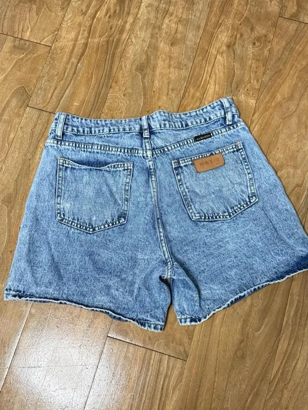 Classic High-Rise Light Blue Denim Women’s Shorts - Image 2