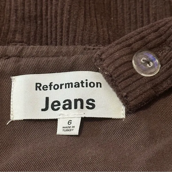 Reformation Jeans NWT Women’s Size 6 Espresso Brown Iria Corduroy Mini Dress - Image 5