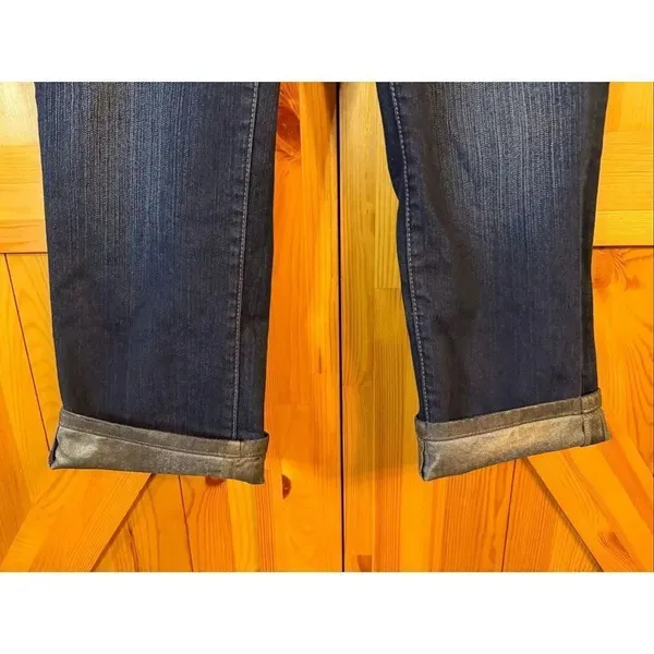 JAG Jeans Women’s Skinny Boyfriend Cuffed Dark Wash Cropped Jeans Size 14 (6511) - Image 3