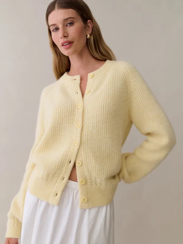 NWT Few Moda Shoshana Cardigan size Large Butter Yellow sweater Kourt button up - Image 5