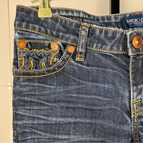 MEK DNM Avalon Cigarette Jeans Women 28 Dark Wash Low Rise Skinny Y2K - Image 7