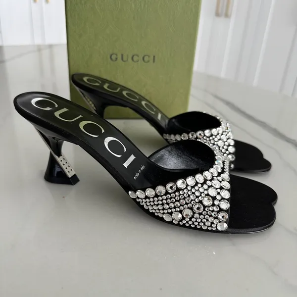 Gucci Crystal Embellished Sandals - Image 3