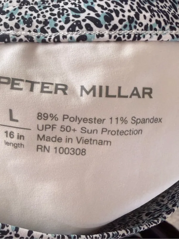 Peter Millar Blue and White Printed A-Line Women's Skort Large Tennis Golf - Image 9