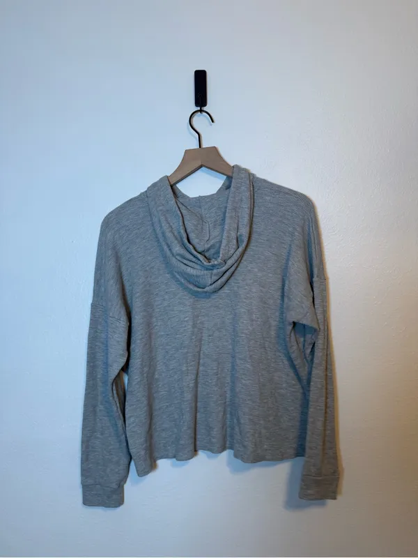 Eileen Fisher Cozy Waffle‎ Knit Hooded Top - Image 6