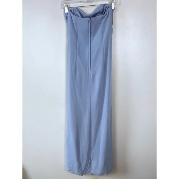 Jordan Y2K Light Blue Strapless Sparkle Chiffon Prom Bridesmaid Wedding Guest XS - Image 6