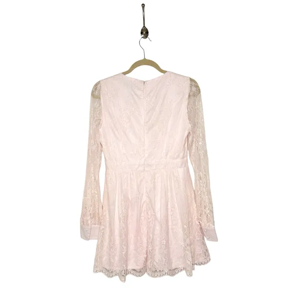 Lulus Lace Blush Pink Mini Dress Sz M - Image 3