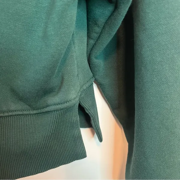 Zara Womens Cropped Hunter Green Hoodie Sweatshirt Small - Image 2
