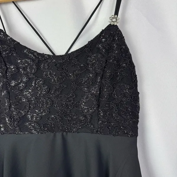 Blondie and Me Evening Black Lace Bust Y2K Fit & Flare Mini Cocktail Dress 6‎ - Image 3