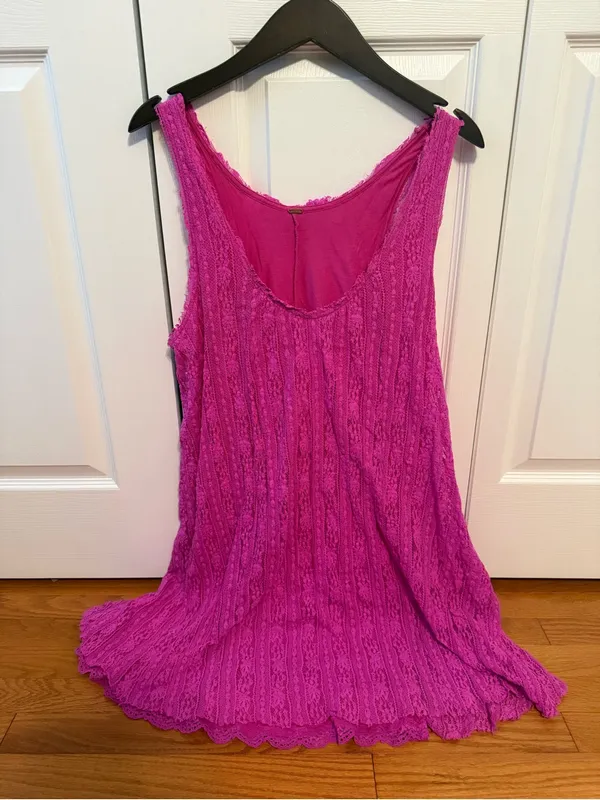 Free People Pink Lace Mini Dress - Image 2