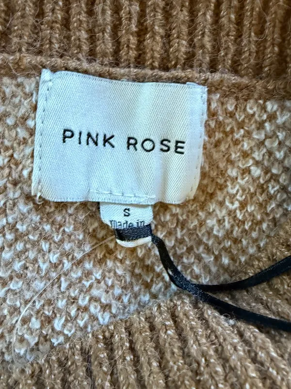 Pink Rose Tan Neutral Argyle Sweater Vest Top Size Small - Image 7