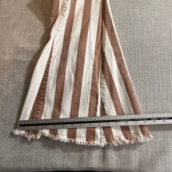 Saints & Hearts Brown Striped Flare Jeans Small‎ High Rise Boho Bell Bottoms - Image 3