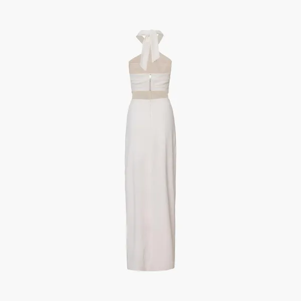 Commense Crisscross Cutout Halter Split Knit Long Dress size M - Image 2