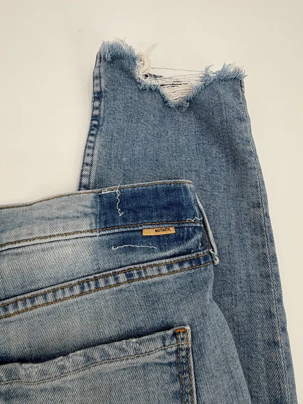Mother Superior Jeans Women 30 Blue The Flirt Fray I Confess High Waist Raw Hem - Image 11