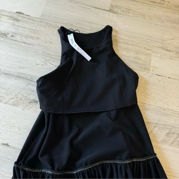 NWT Susana Monaco Drop Waist Ruffle Mini Dress XS Black 0321SUPD00791 Sleeveless - Image 8
