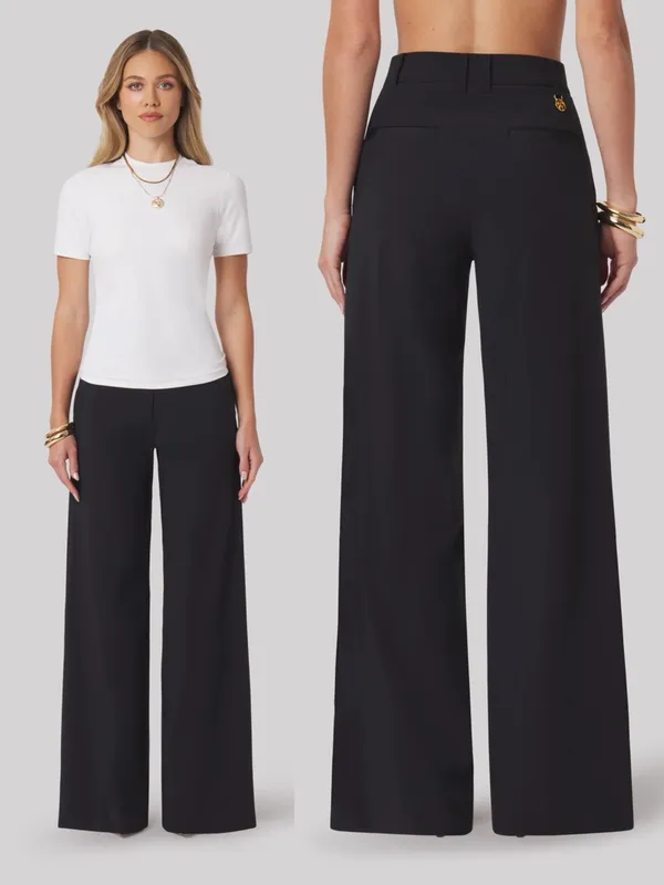Williams Athletic Club • Toni Golf Pant black wide leg flat front trouser light - Image 9