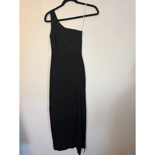 Lulus Good Times Only Black One-Shoulder Maxi Dress XS NEW - Image 4