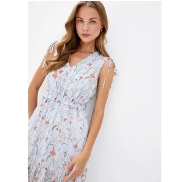 BANANA REPUBLIC Floral Ruched Maxi Dress - Image 3