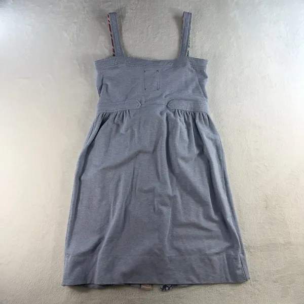 Anthropologie Allihop Sz L Apron Front Dress‎ Picnic Knee Length Blue Button Up - Image 8