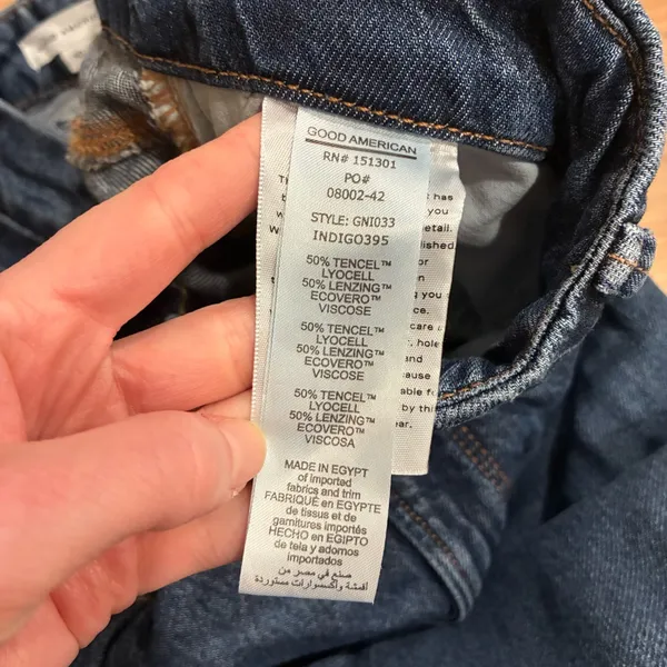 Good American High Waisted Wide Leg Jeans Faded Indigo395 Medium Wash Size 10/30 - Image 6