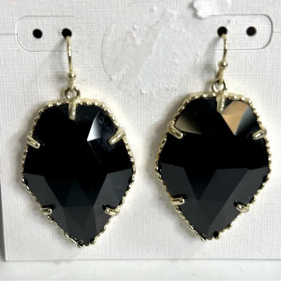 Kendra Scott Corley Black and Gold Earrings‎ - Image 3