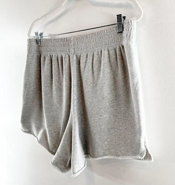 Aerie High Rise Cutoff Sweat Lounge Shorts Gray Large - Image 6