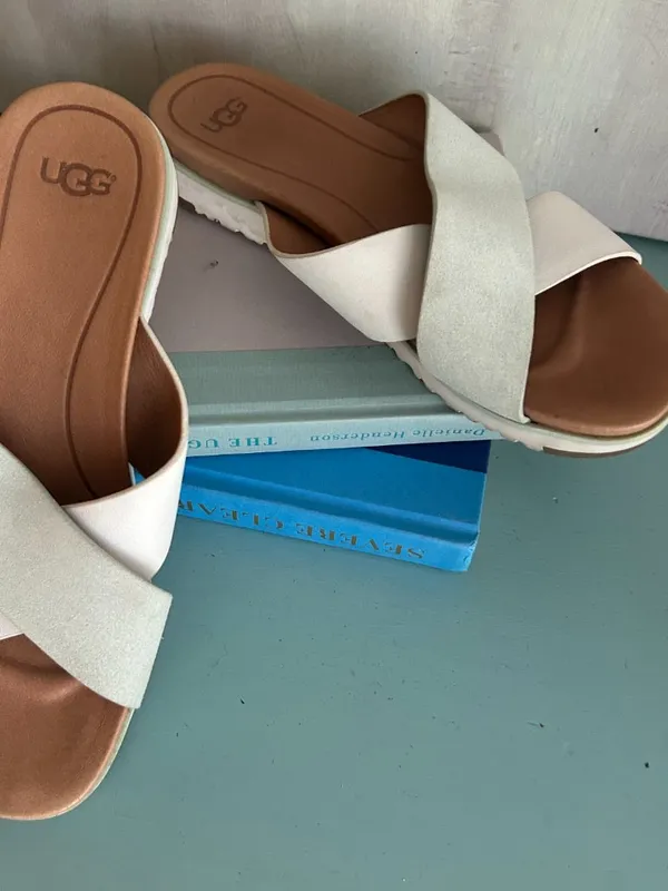 UGG Kari Sandal Leather Suede Pastel Women's Size 8 Slide Sandals - Image 3